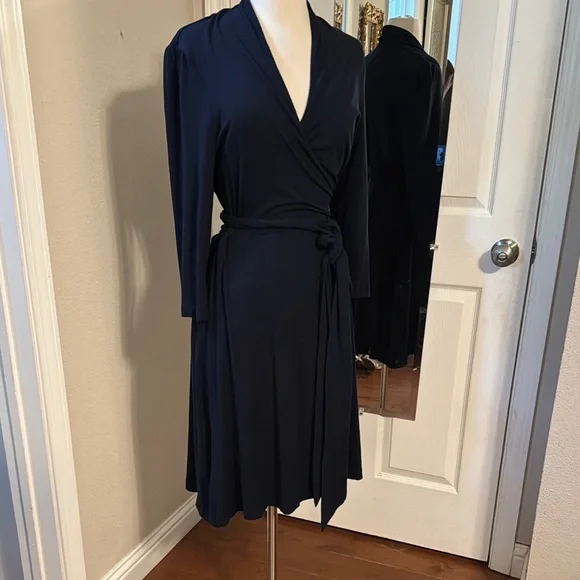 Banana Republic Navy Wrap Dress - Picture 2 of 8